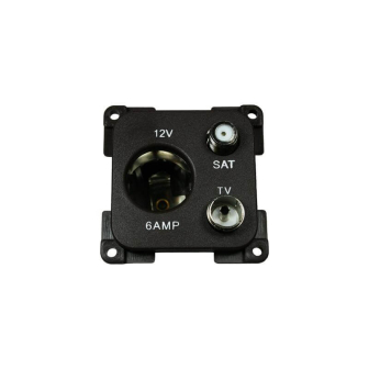 Socket 12V+aer.+sat. Black C-line