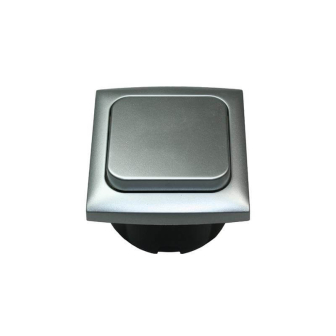 Schakelaar + afdekraam + isods ZILVER Opal