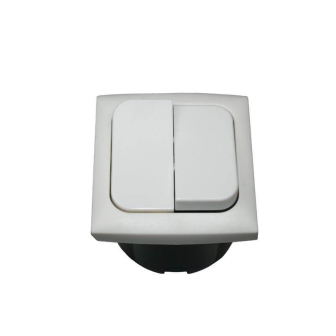 Schakelaar dubbel + afdekraam + isods WIT Opal verpakt