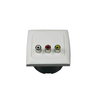 Audio-/videowandkontakt + afdekraam + isods WIT Opal verpa