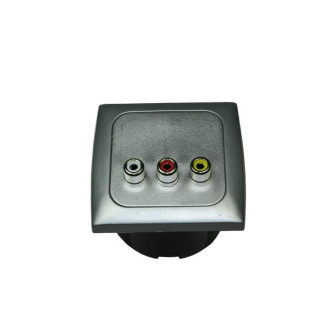 Audio-/videowandkontakt + afdekraam + isods ZILVER Opal ve