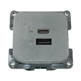 C-line USB A+C vierkant zilver verpakt