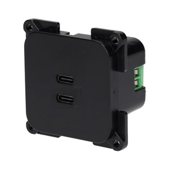 C-line 2x USB-C square black