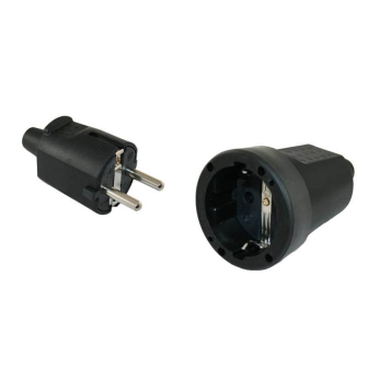 PVC Coupler schuko side earth black                         