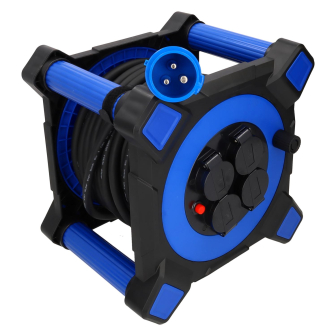 Camping cable reel with 4 Schuko sockets – cable length 25 m – 3 × 2.5 mm²