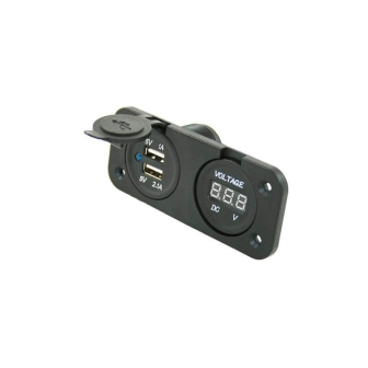 Recessed 2x USB charger + Voltage indicator