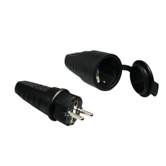 Rubber coupler Schuko side earth