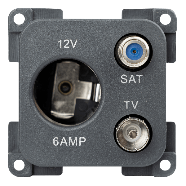 C-Line socket 12V and connection antenna/satellite anthracite - packed