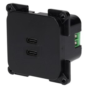 C-Line 2x USB-C charging socket black - packed