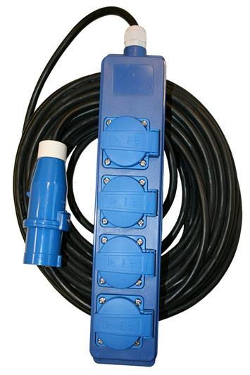 Box+4 sockets+cover 20m.npr.3x1.5 sch. (TEUN groep)