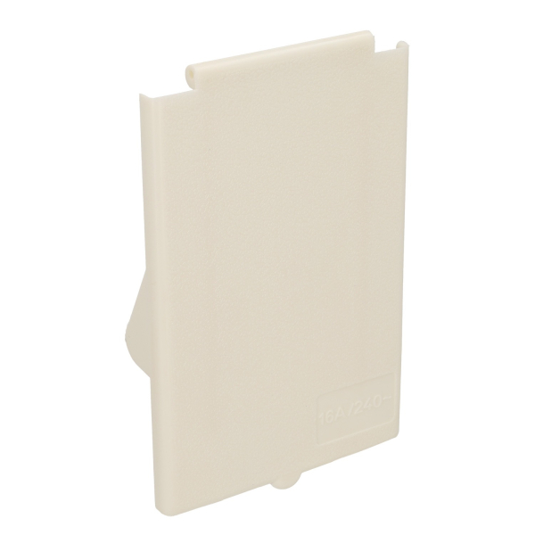 Rectangular Line cover flap for inlet box caravan and motorhome white
