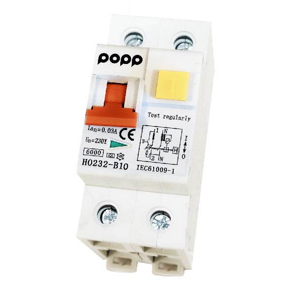 RCBO residual current breaker with over-current 30mA B10A