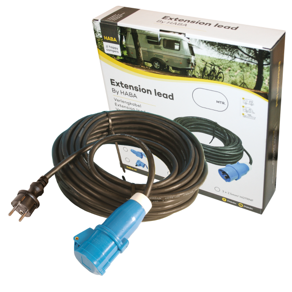 10m camping hook up cable neoprene 3x 2.5mm² - Schuko plug and CEE coupler