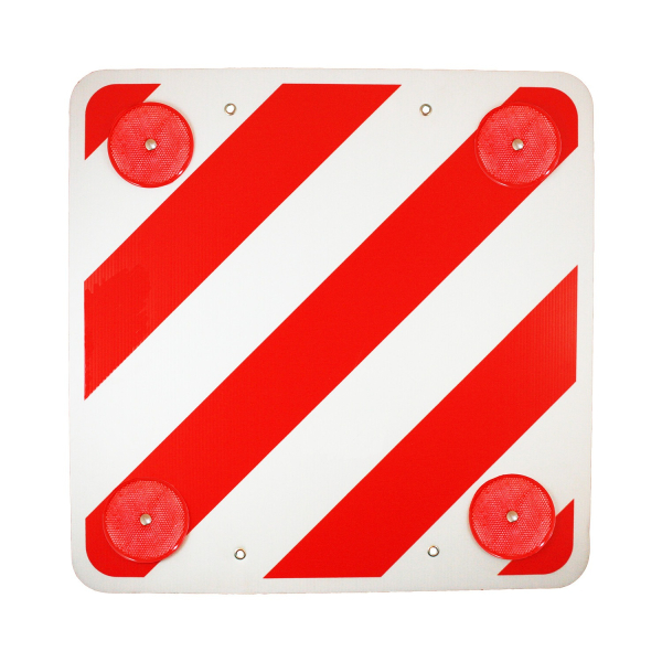 Rear warning sign with 4 reflectors