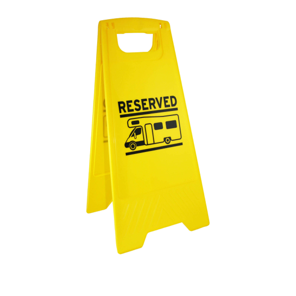 Motorhome pitch reserved sign