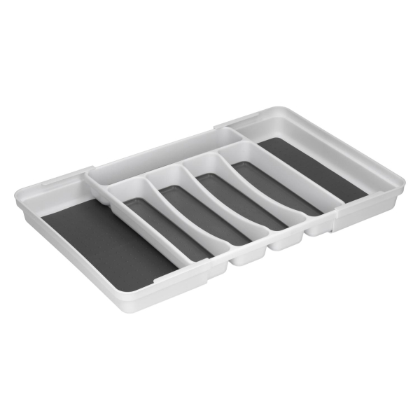 Spacer extendable cutlery tray