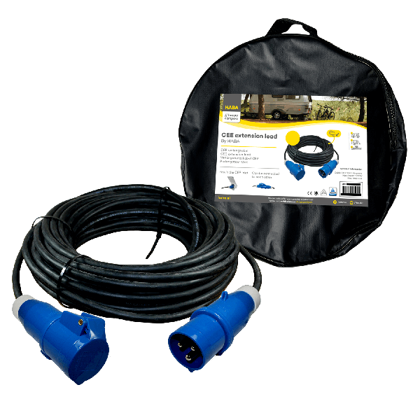 Extension lead 40 metres neoprene 3x 1.5mm² - CEE plug and CEE coupler - in cable bag
