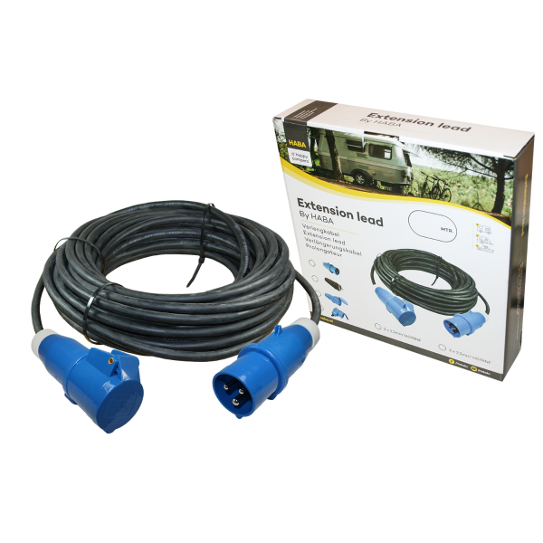 10m camping extension lead neoprene 3x1.5mm² - CEE plug and coupler - in carton