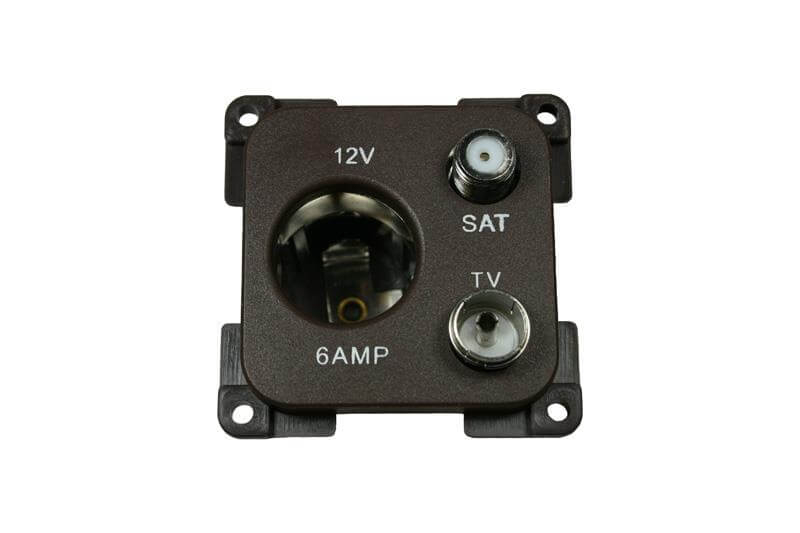 C-Line socket 12V with antenna and satellite connector brown