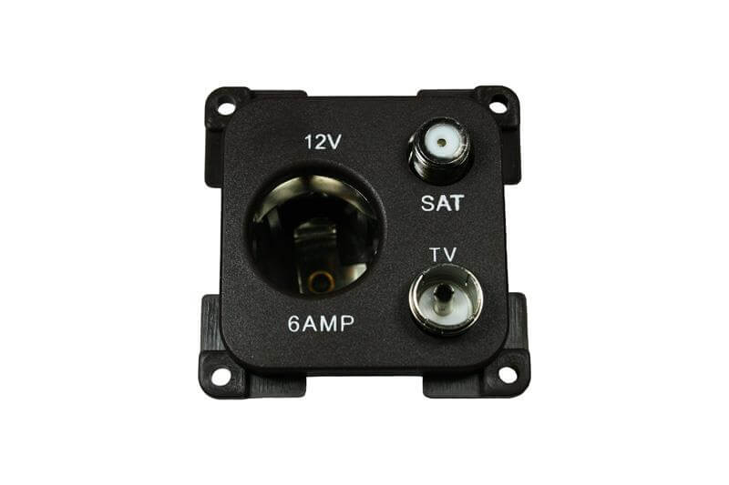 C-Line 12 Volt power socket with antenna and satellite black