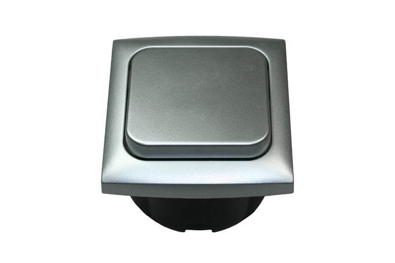 C-Line light switch with Opal faceplate silver - packed
