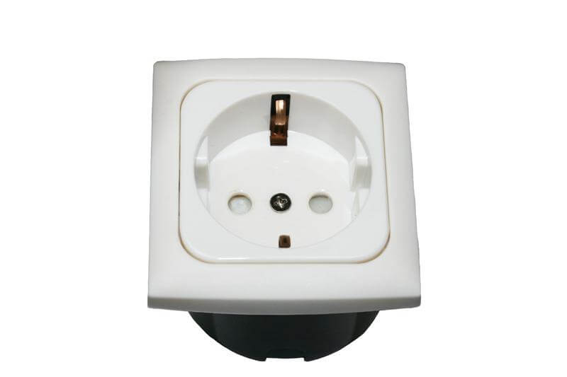 C-Line Schuko socket with Opal faceplate white - packed