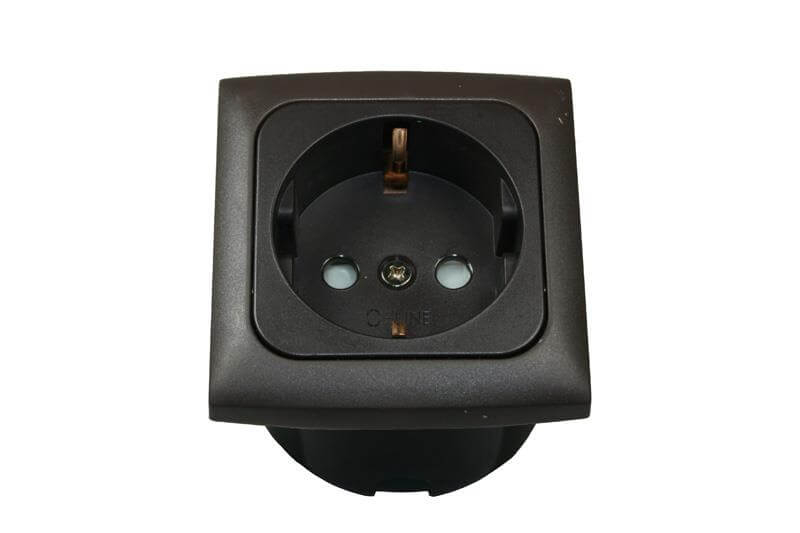 C-Line Schuko socket with Opal faceplate brown