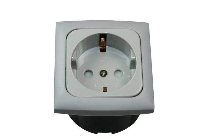 C-Line Schuko socket with Opal faceplate grey - packed