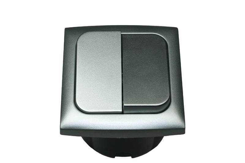 C-Line 2 way light switch with Opal faceplate silver - packed