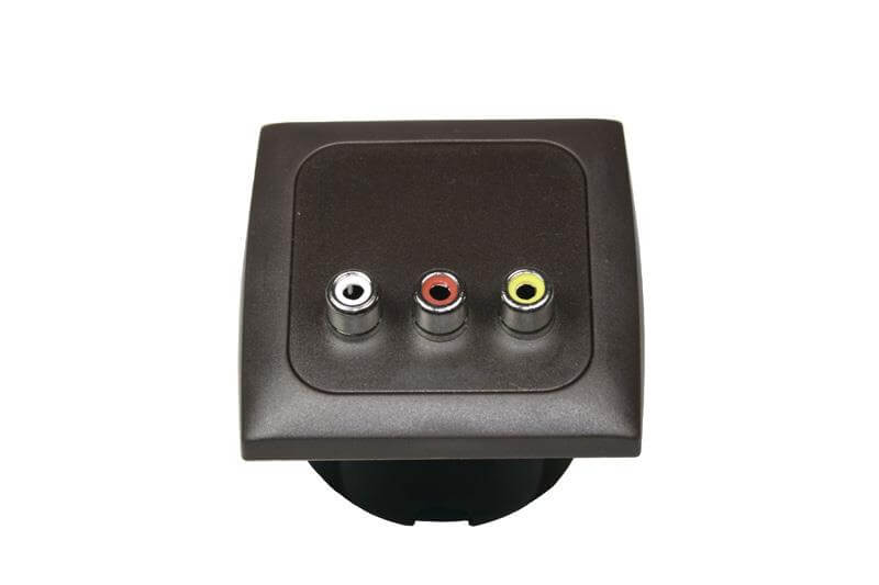 C-Line audio and video build-in socket with Opal faceplate brown - without sales packaging