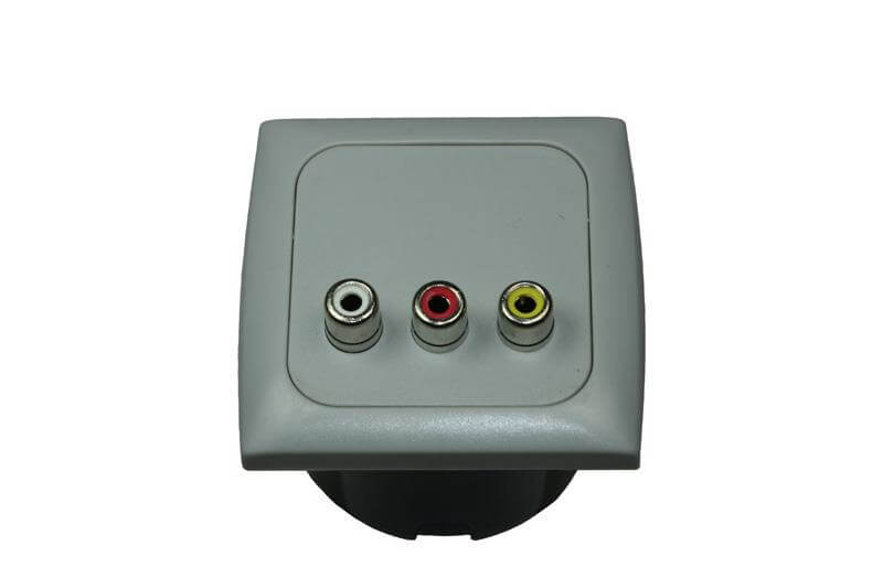 C-Line audio and video build-in socket with Opal faceplate grey - without sales packaging
