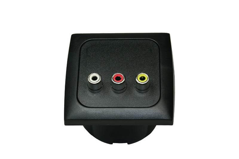 C-Line audio and video build-in socket with Opal faceplate black - without sales packaging