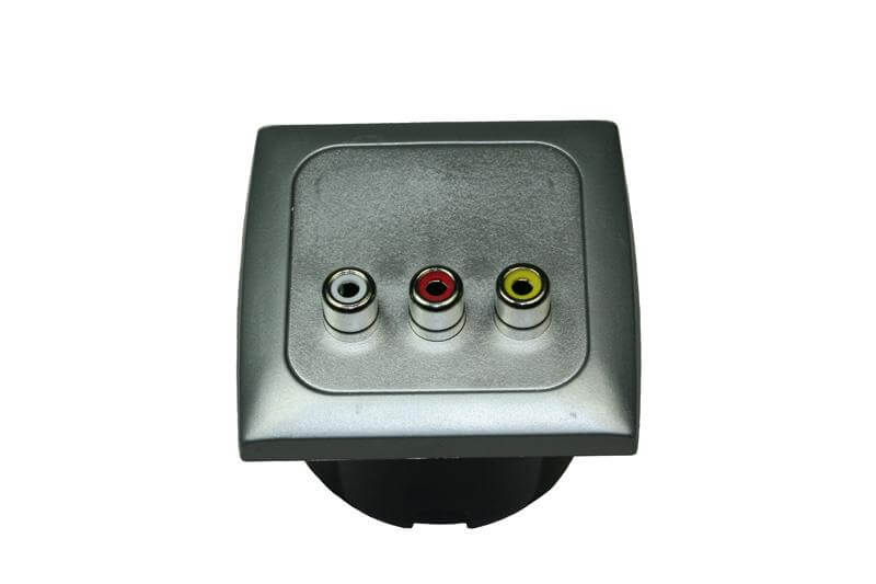 C-Line audio and video build-in socket with Opal faceplate silver - without sales packaging
