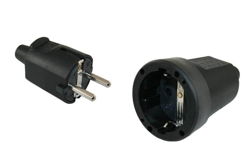 PVC Schuko coupler 230V with earthing contact