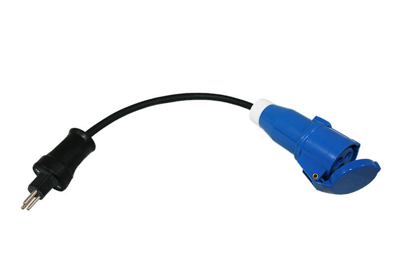Camping cable adapter Switzerland plug to CEE coupler