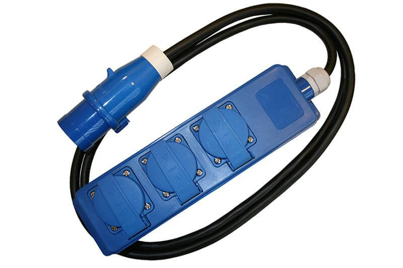 Quatro Unit CEE 4 way Schuko socket box camping with 1.5 meter extension cable - Teun