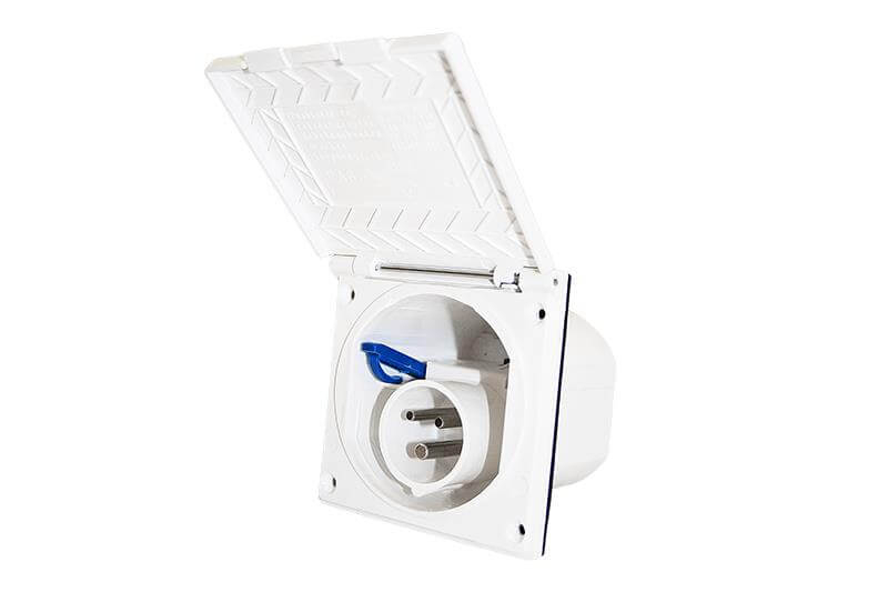 Standard Line caravan and campervan mains CEE inlet socket white - without sales packaging