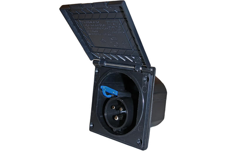 Standard Line caravan and campervan mains CEE inlet socket black - without sales packaging