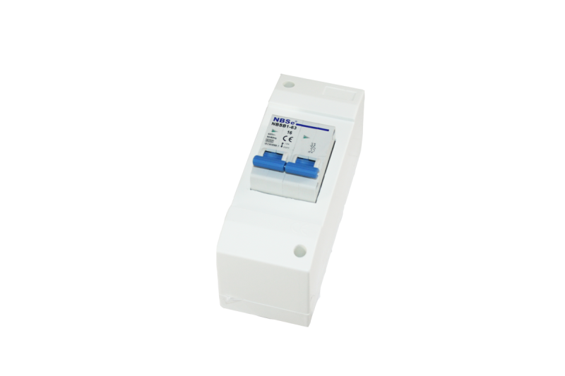 Mains consumer unit 2 way caravan and motorhome with double pole circuit breaker B16A