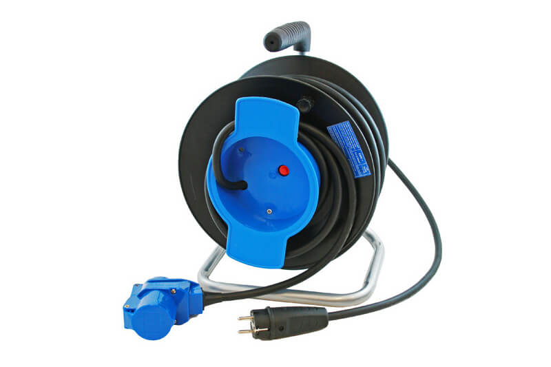 30 meter cable reel neoprene 3×1.5mm² – CEE plug and right angled coupler