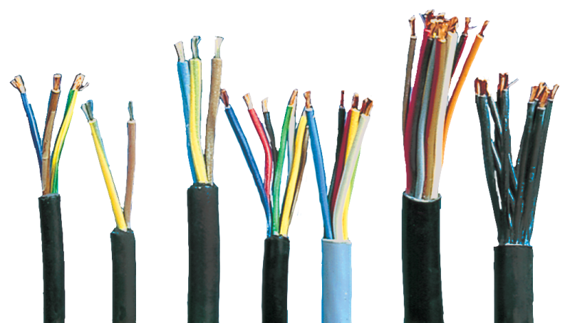 7 core cable VMVL 6x1.5 + 1x2,5 black/mtr
