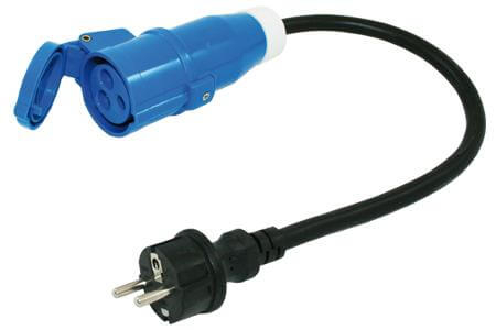Adaper cable camping 0.5m - Schuko plug to CEE coupler